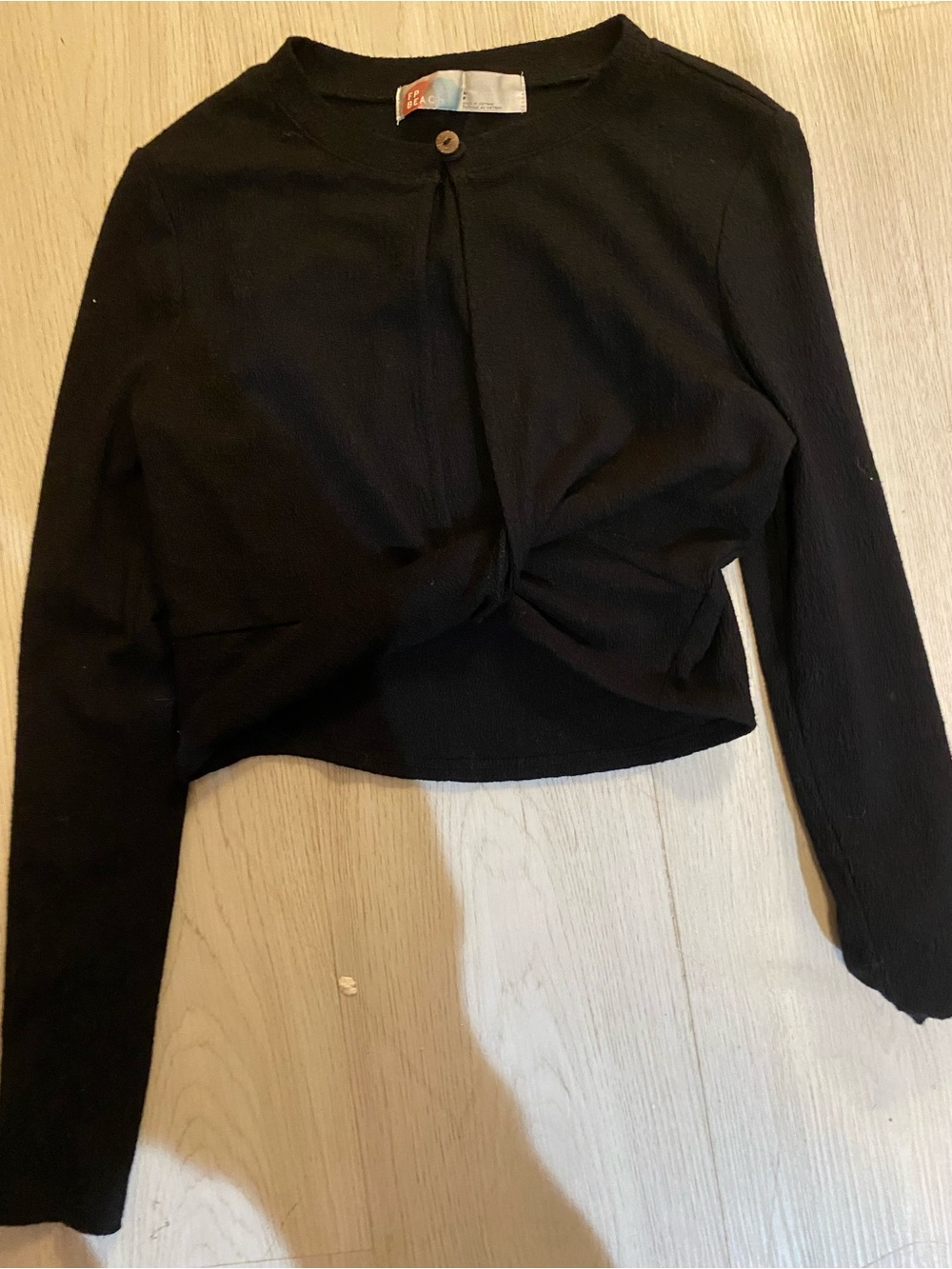 Free Beach Free People Crop Twist-Front Long Sleeve Top — Unbranded